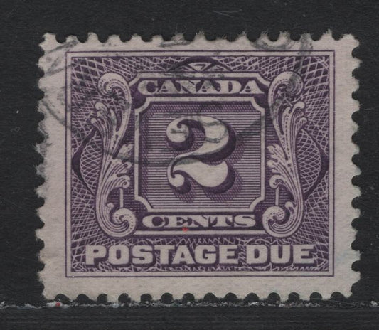 Lot 59 Canada (C) #J2a 2c Deep Lilac, 1906-1928 Postage Dues, A Very Fine Used Single, ABN-FFFFF (Experimental Thin) Paper, Perf 11.9x11.8