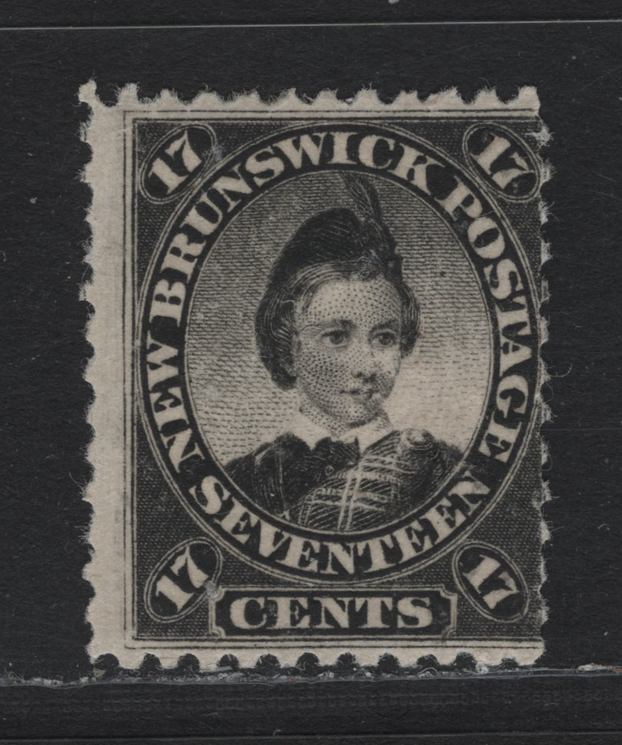 Lot 65 New Brunswick #11 17c Black, 1860 Cents Issue, A VGOG Single, Cents-K Paper, Perf 11.6x11.75