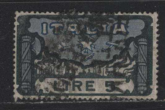 Lot 96 Italy SC#164 5l Black & Blue, 1923 Anniv of March on Rome Issue, A Fine Used Single