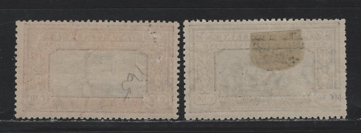 Lot 97 Italy SC#165, 167 10c - 30c Brown Red - Black & Slate, 1923 Manzoni Issue, 2 F/VFOG Singles, Scarce VF Centered Mint Examples, A Couple of Short Perfs On The 30c