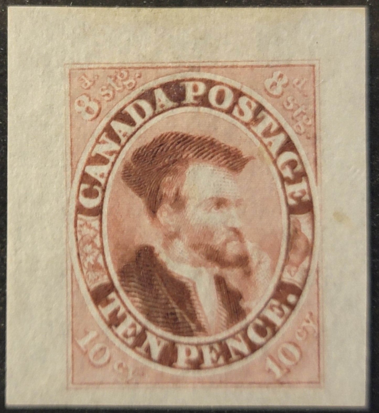 Lot 352 Canada (C) SC#7TP 10d Pale Blue Jacques Cartier, 1857 Pence Issue, A  Superb Trade Sample Proof