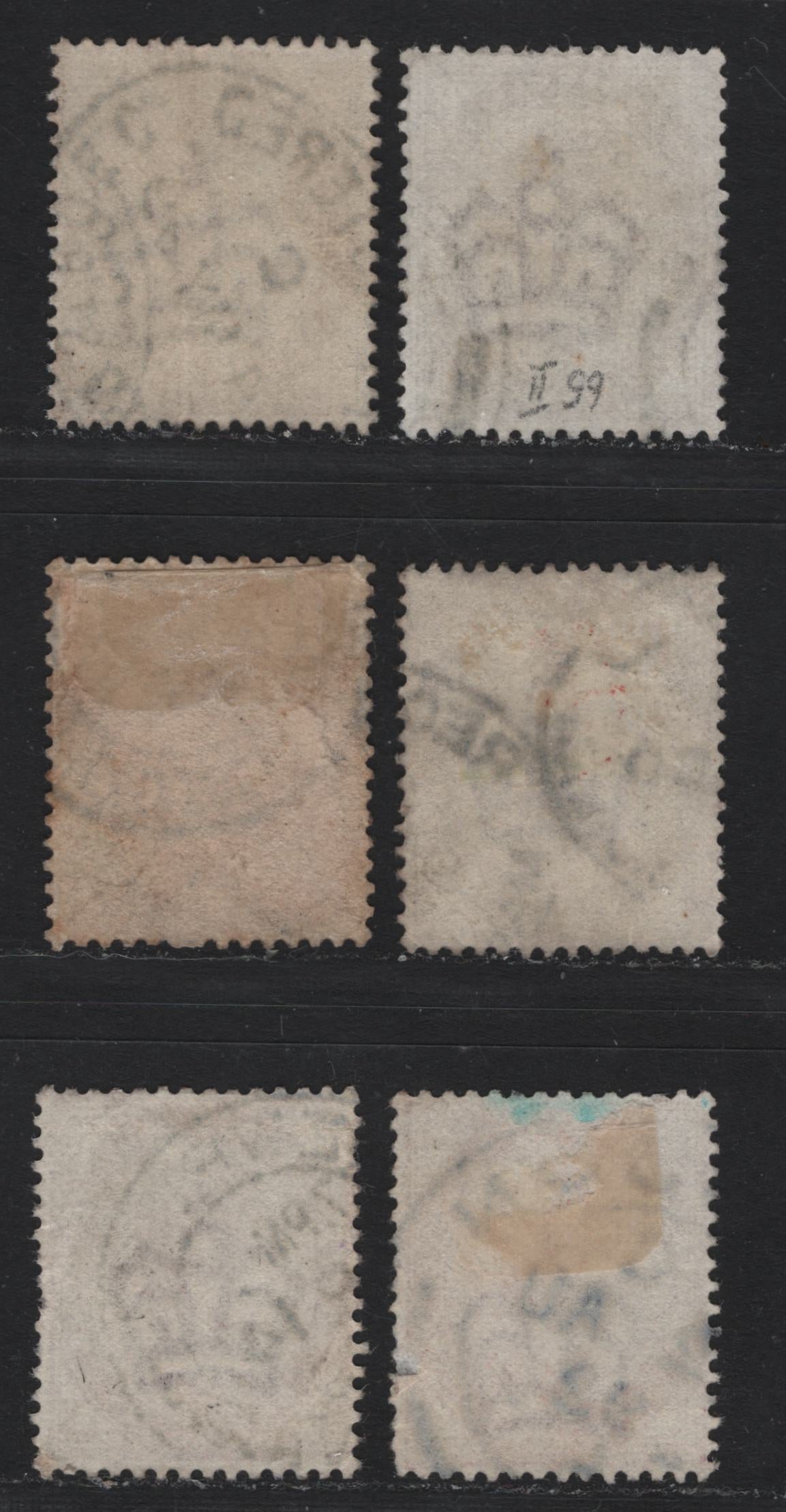 Lot 102 Great Britain (C) SG#172-174 1d Lilac - Mauve, 1881 Queen Victoria Surface Printed Issue, 6 Very Fine Used Singles, 16 Dots In Each Spandrel, Relatively Light Cancels, Including Field Post Office Military Cancel.