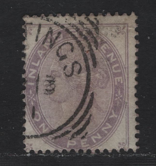 Lot 113 Great Britain (C) SG#f23 1d Purple, 1867-1881 Postal Fiscal Issue, A Very Good Used Single, Die 4, Wmk Orb