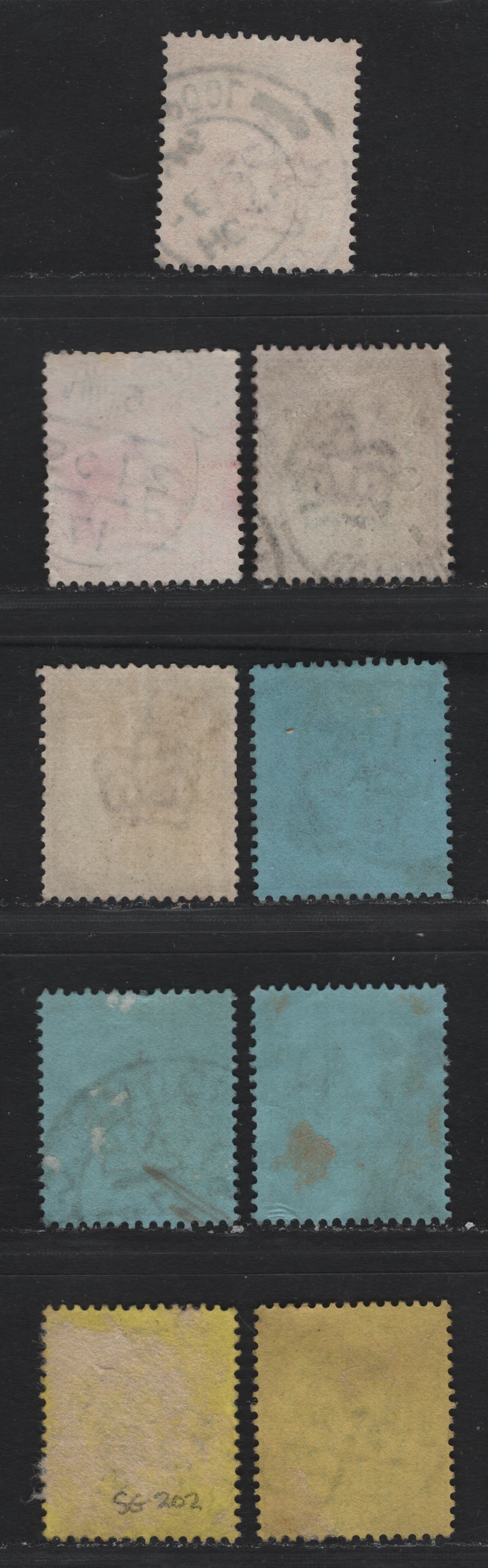 Lot 117 Great Britain (C) SG#197-198, 201-203 1/2d - 3d Vermillion - Deep Purple, 1887-1900 Jubilee Issue, 8 Fine/Very Fine Used Singles