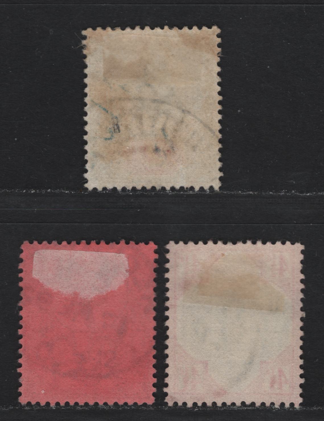 Lot 123 Great Britain SG#200, 206, 208 2d - 6d Gray Green & Carmine - Purple on Rose Red, 1887-1900 Jubilee Issue, 3 Very Fine Used Singles