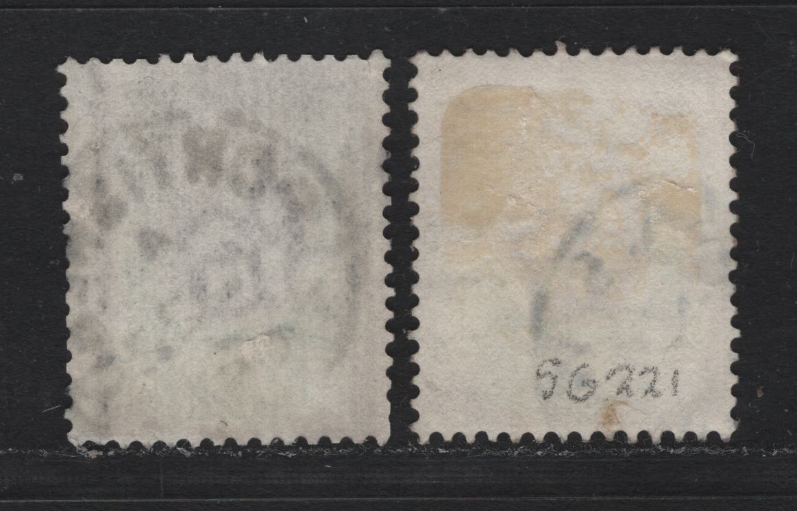 Lot 127 Great Britain (C) SG#222-224 1.5d - 1.5d Slate Purple & Green - Pale Dull Purple & Green, 1902-1910 King Edward VII Issue, 2 Fine/Very Fine Used Singles, De La Rue Printing, Chalk Surfaced Paper, June 22 1906 Portishead Cancel.