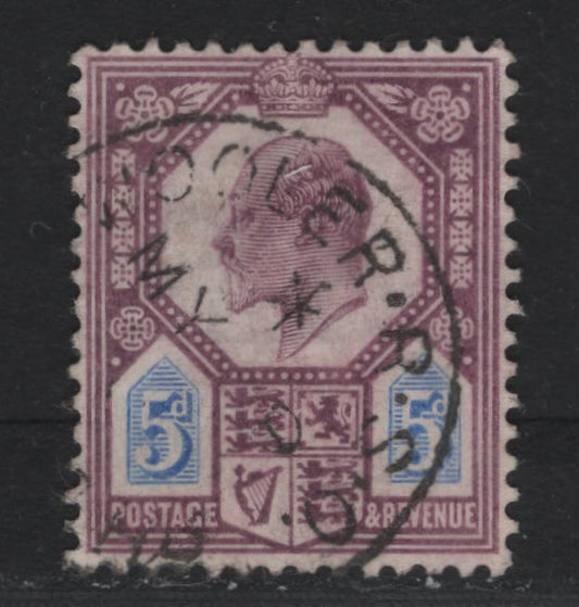 Lot 133 Great Britain (C) SG#242a 5d Dull Purple & Ultramarine, 1902-1910 King Edward VII Issue, A Very Fine Used Single, De La Rue Printing, Chalky Paper
