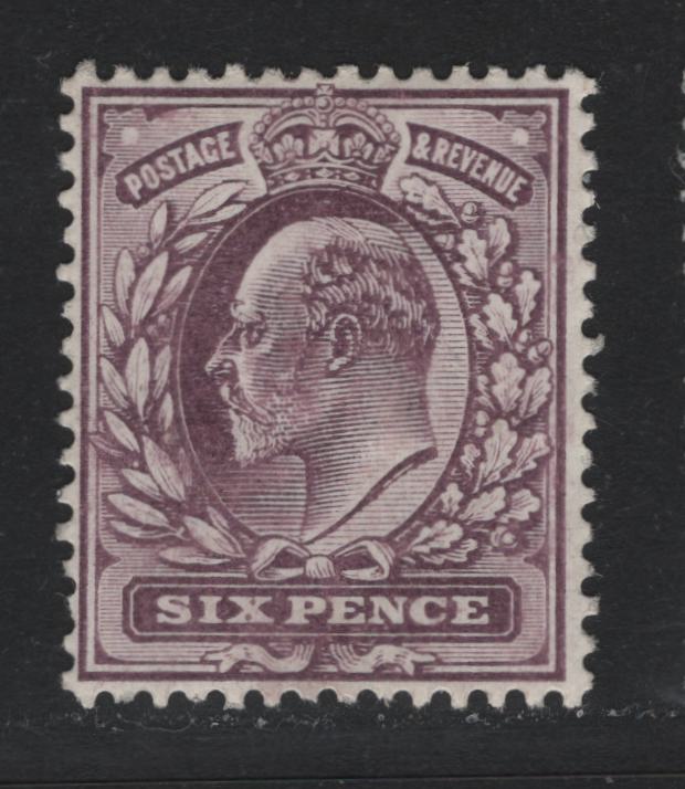 Lot 137 Great Britain SG#248 6d Dull Purple, 1902-1910 King Edward VII Issue, A VFOG Single, De La Rue Printing, Chalky Paper