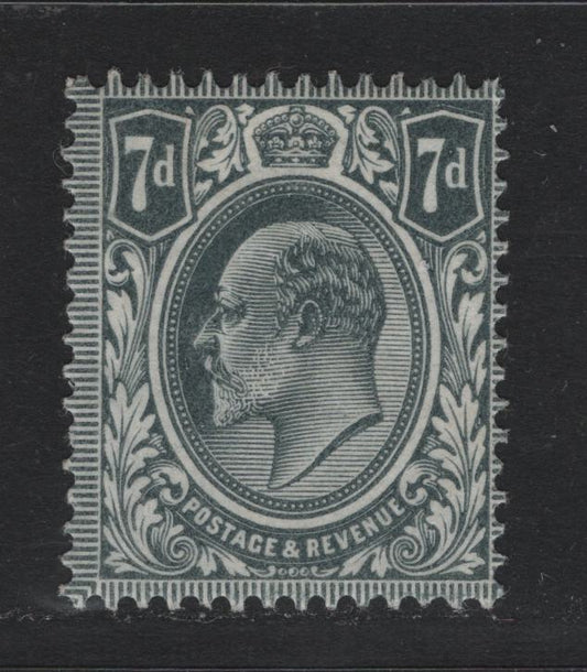 Lot 138 Great Britain SG#249 7d Gray Blue, 1902-1910 King Edward VII Issue, A FOG Single, De La Rue Printing