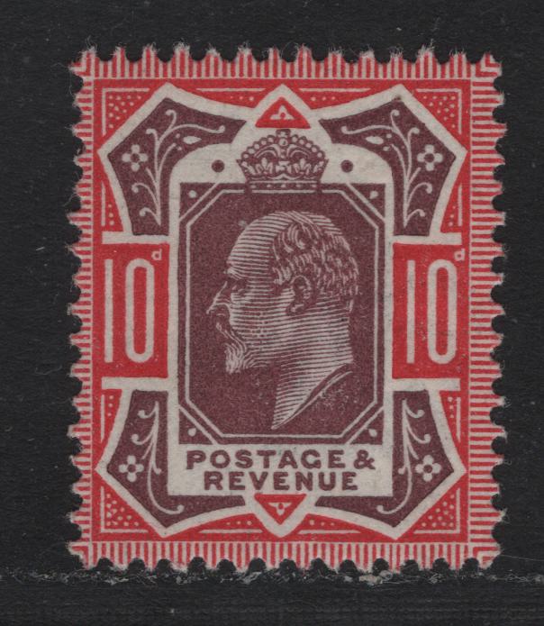 Lot 141 Great Britain SG#311 10d Dull Reddish Purple & Carmine, 1911-1913 King Edward VII Issue, A VFOG Single, Somerset House Printing
