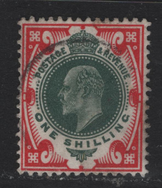 Lot 145 Great Britain SG#314 1/- Green & Carmine, 1911-1913 King Edward VII Issue, A Very Fine Used Single, Somerset House Printing
