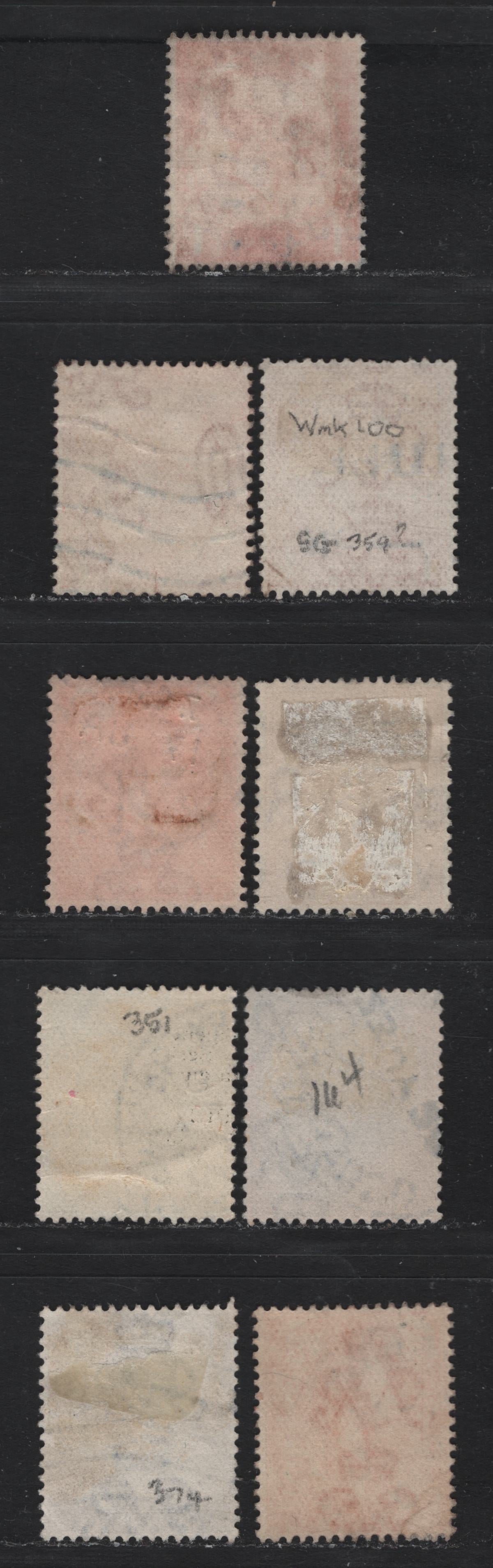 Lot 152 Great Britain (C) SG#351, 357-358, 364, 367-368, 375-376 1/2d - 3d Green - Bluish Violet, 1913-1924 KGV Profile Heads Issue, 9 Very Fine Used Singles, Royal Cypher Wmk