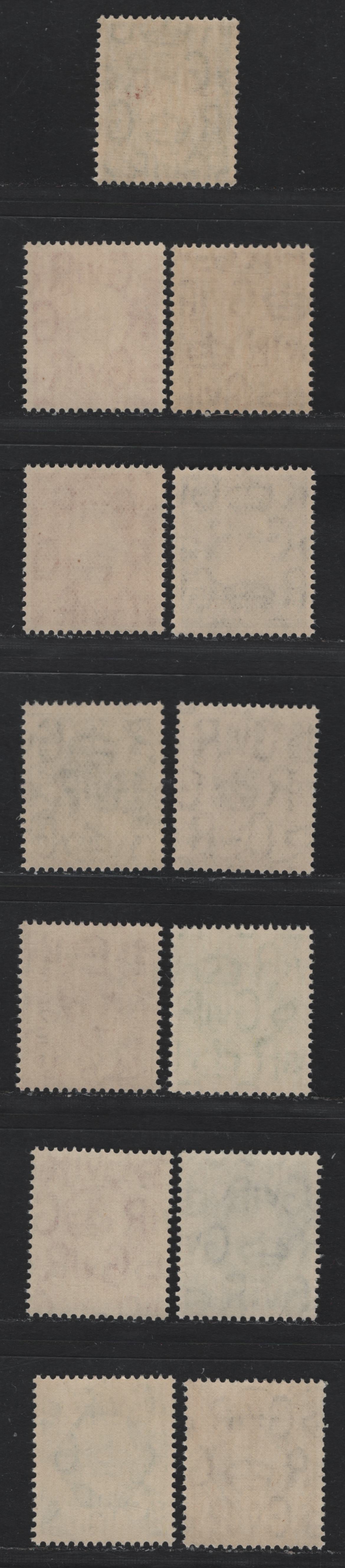 Lot 184 Great Britain SG#462-465, 467-474, 475 1/2d - 1/- Dark Green - Bistre Brown, 1937-1947 KGVI Dulac Design Issue, 13 F/VFNH Singles