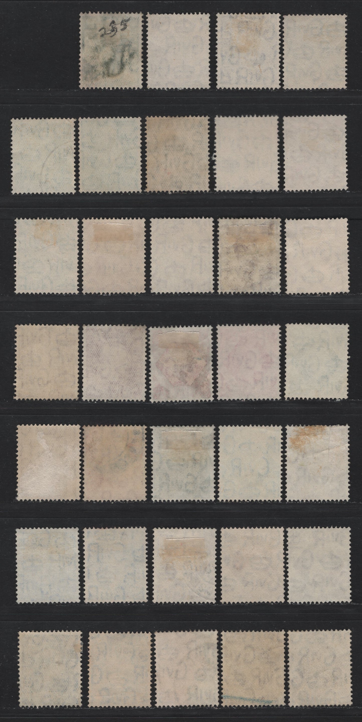 Lot 187 Great Britain SG#462-470, 472-475 1/2d - 1/- Dark Green - Bistre Brown , 1937-1942 KGVI Dulac Design Issue, 34 Fine/Very Fine Used Singles, Many Subtle Shade Varieties, As Well As Differents In Contrast In Shading Of The Kings Portrait
