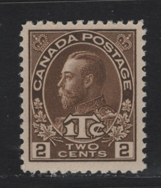 Lot 246 Canada #MR4 2c+1c Olive Brown , 1915-1916 War Tax Issue, A VFNH Single, ABN-A Paper, Perf 12x11.9, Die 2.
