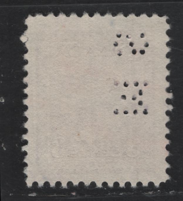 Lot 283 Canada SC#O9-252var 3c Rose Purple King George VI, 1942-1949 War Effort Issue, A VF Used Single 4-Hole OHMS Perfin From Position 2, Original Die, Showing Major Shift So That Only "MS" Is Visible At The Left Of The Stamp