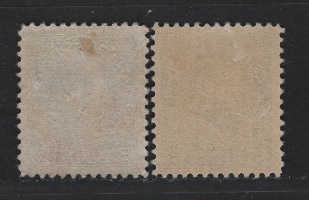 Lot 29 Canada #115 8c Blue - Deep Blue , 1911-1925 KGV Admiral Issue, 2 FOG & Very Fine Unused Singles, ABN-RRR & ABN-M Papers, Dry Printings, Perfs 12x11.9 & 12.