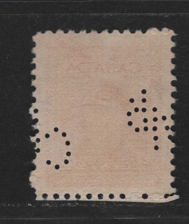 Lot 324 Canada #254var 4c Carmine Red , 1942-1943 KGVI War Issue, A Very Fine Used Single, Winnipeg CNR Perfin From The Scarce Pos. 7