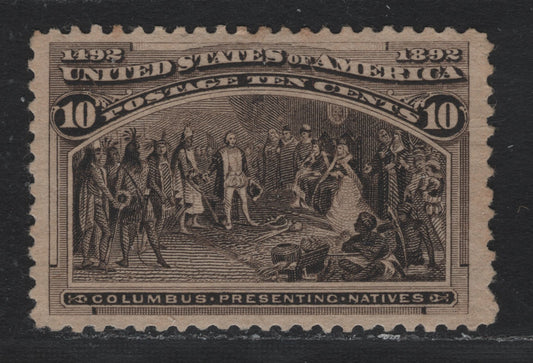 Lot 123 United States SC#237 10c Brown Black , 1893 Columbian Exposition Issue, A Very Fine Unused Singles, Jumbo Marginal Unused Example, Horizonal Wove Paper