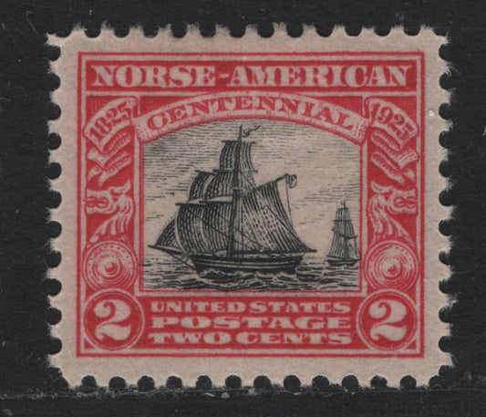 Lot 157 United States SC#620 6c Carmine & Black , 1925 Norse American Issue, A VFOG Single