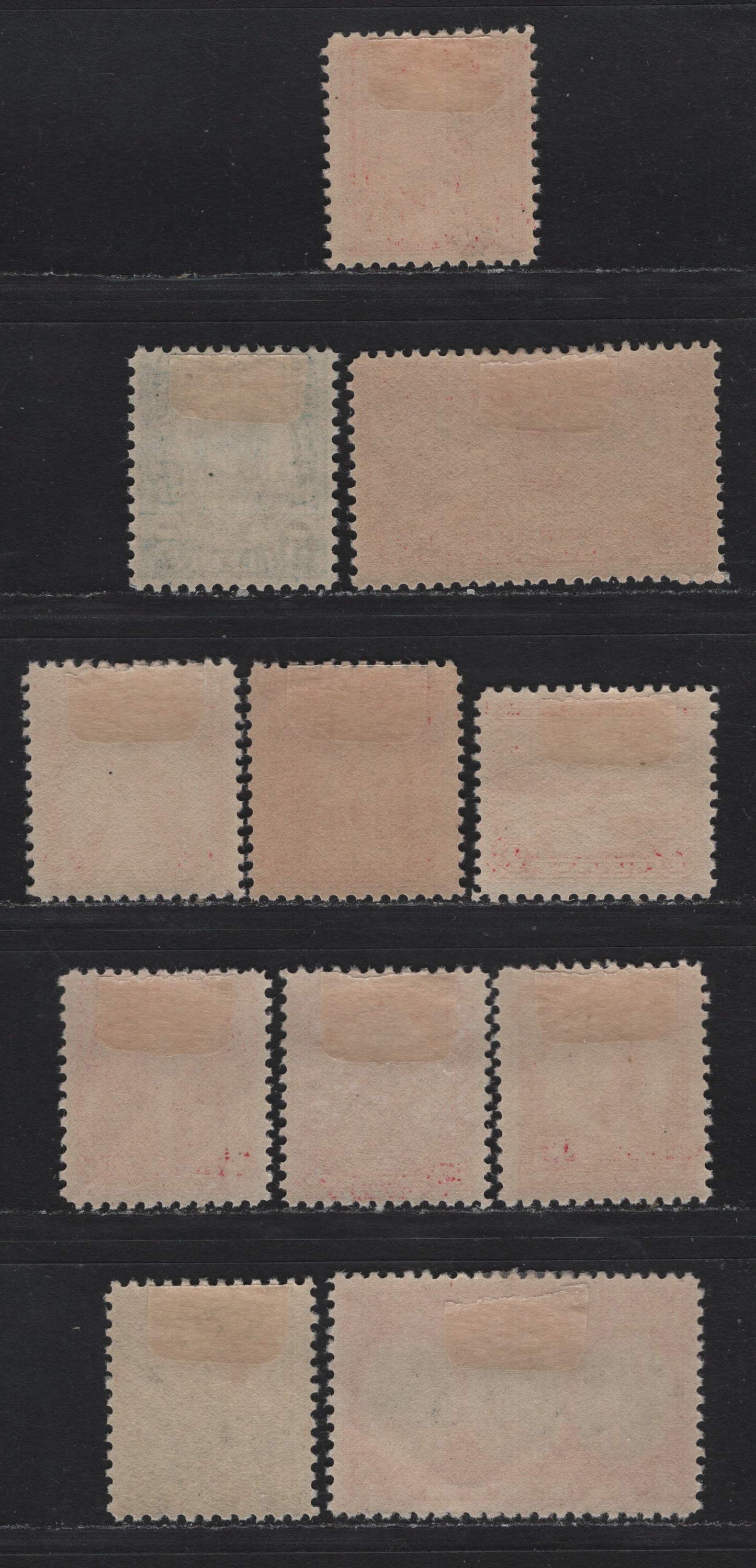 Lot 165 United States SC#643, 648-649, 657, 680-681, 688-690, 702-703 2c Carmine Rose - Carmine Rose & Black , 1927-1931 Vermont Sesquicentennial - Yorktown Issues, 11 VFOG Singles