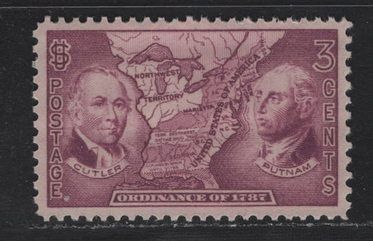 Lot 187 United States SC#795 3c Rose Purple, 1937 Prdiance of 1787 Issue, An XFNH Single, Nearly Perfectly Centered Example, Equal Margins On Opposing Sides