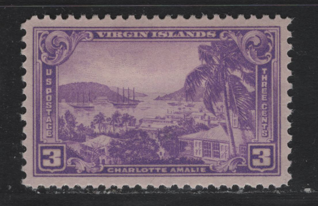 Lot 190 United States SC#802 3c Rose Violet, 1937 Hawaii Territorial Issue, An XFOG Single, Nearly Perfectly Centered Hinged Example, Equal Opposite Opposing Margins