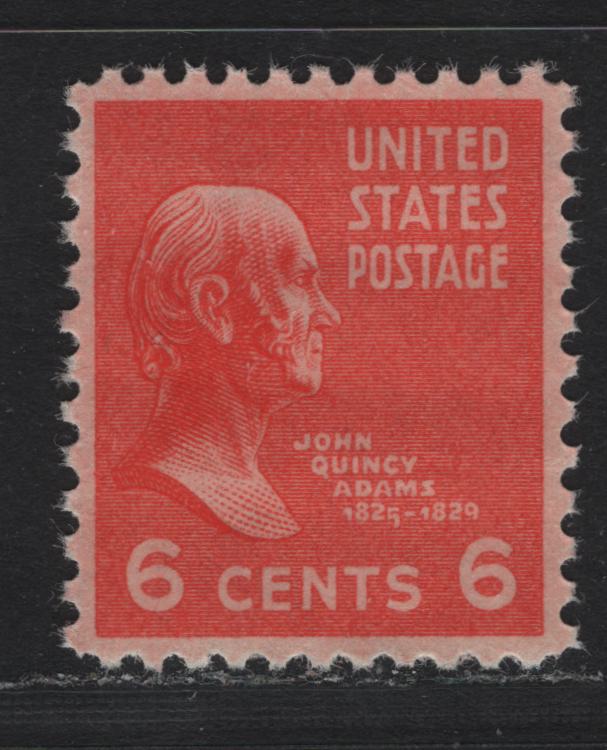 Lot 196 United States SC#811 6c Red Orange, 1938-1954 Presidental Issue, A GEM NH Single, Perfect Centering
