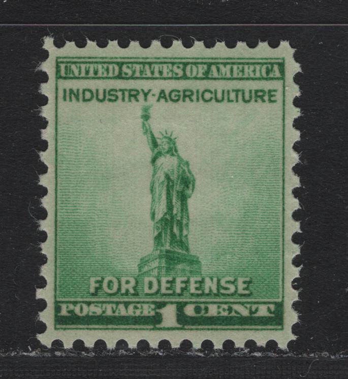 Lot 201 United States SC#899 1c Emerald Green, 1940 National Defence Issue, A XFNH Single, Nearly Perfectly Centered, Balanced Opposing Margins
