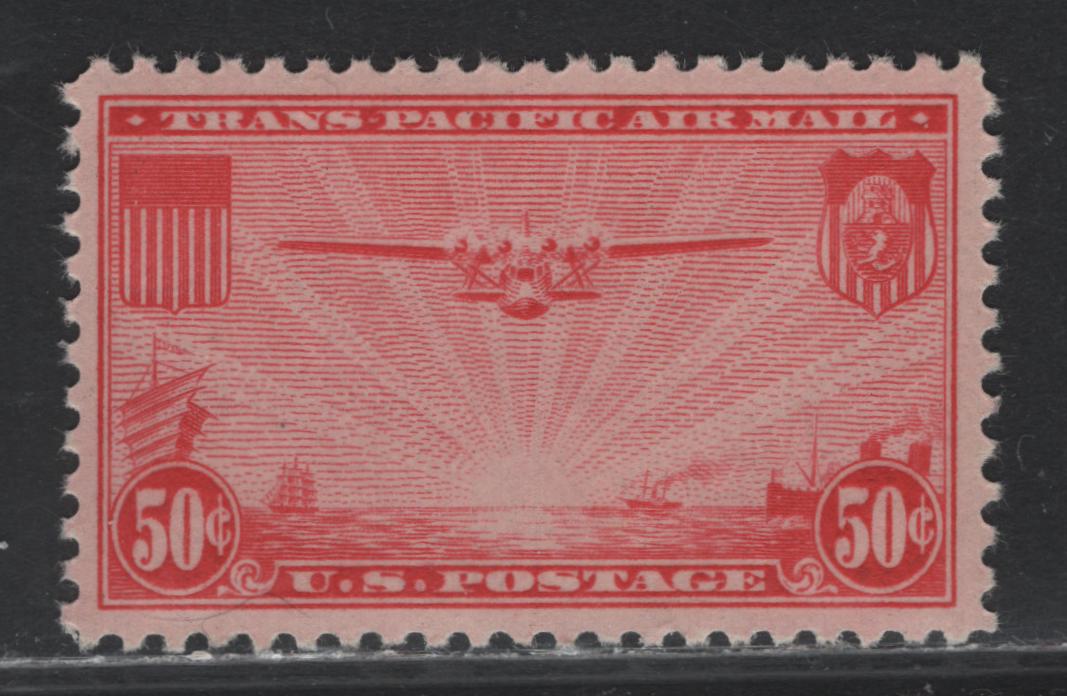 Lot 215 United States SC#C22 50c Carmine, 1937 Transpacific Issue, A VFNH Single, Some Tiny Gum Skip Spots