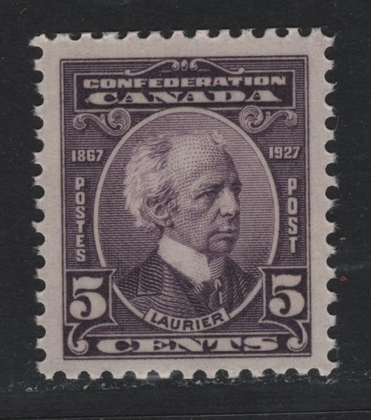 Lot 82 Canada (C) #144 5c Milky Violet , 1927 60th Anniv of Confederation Issue, A VFNH Single, ABN-XXX Paper