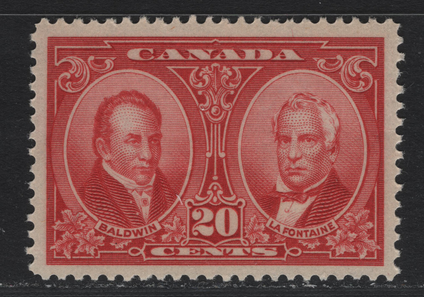 Lot 244 Canada #148 20c Bright Carmine Red , 1927 Historical Issue, A VFNH Single, ABN-GGGGG Paper, Natural Hairline Gum Skip, Not A Disturbance.