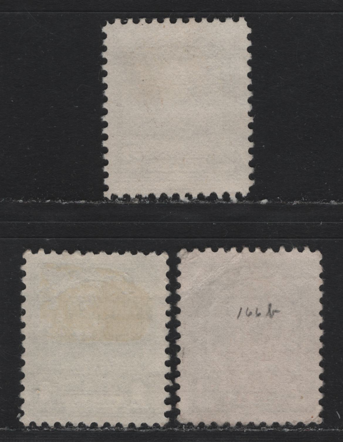 Lot 279 Canada #163xx, 166xx 1c - 2c Myrtle Green - Dark Brown , 1930-1931 KGV Arch/Leaf Issue, 3 Fine/Very Fine Used Singles, Die 2, Toronto Numeral Precancel, Die 2 With Style V & Montreal Numeral Precancel Unchecked As To Specific Papers.