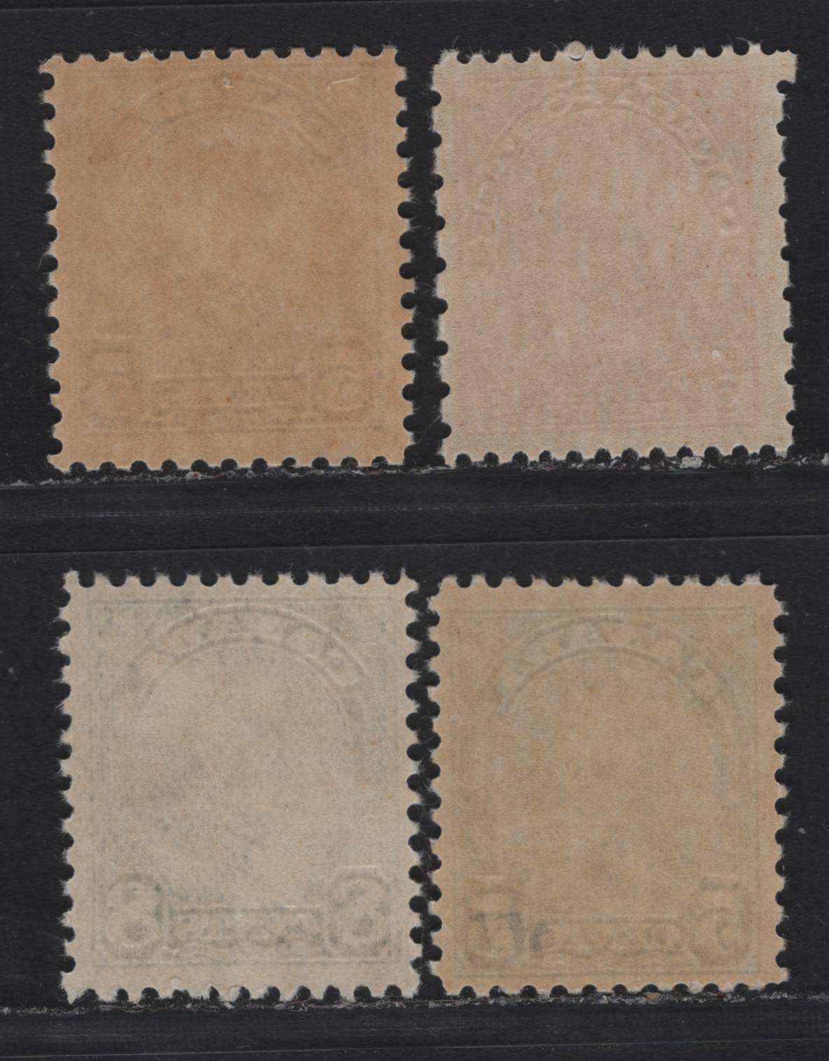 Lot 293 Canada #169a, 170, 179, 184 5c - 3c Dull Violet - Carmine , 1930-1931 KGV Arch/Leaf - Provisional Issues, 4 FNH Singles, Unchecked As To Specific Paper & Perfs