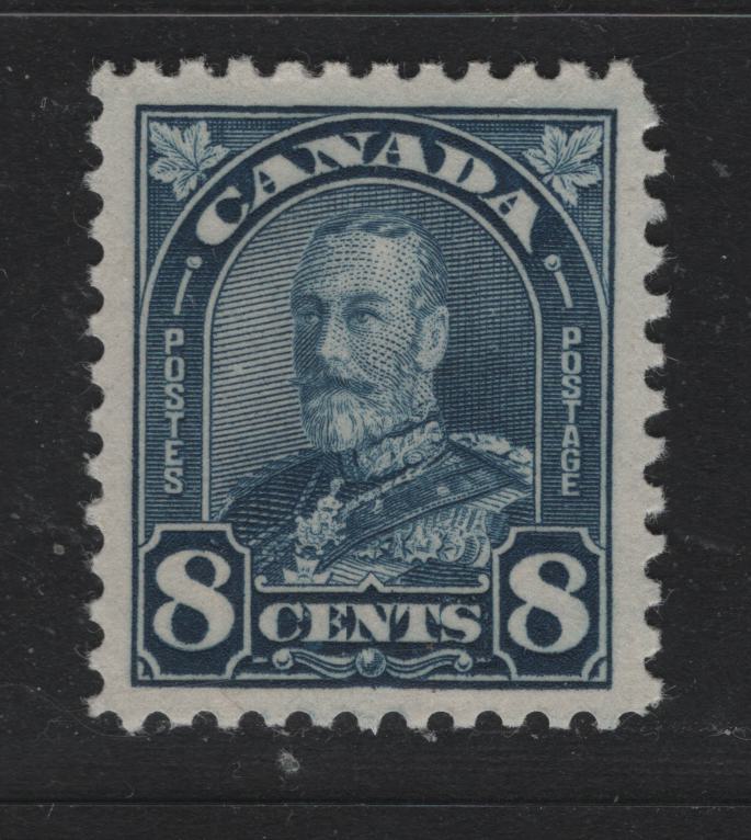 Lot 305 Canada #171 8c Dark & Slightly Dull Blue , 1930-1931 KGV Arch/Leaf Issue, 2 VFNH Singles, BABN-S Papers, Perf 10.8