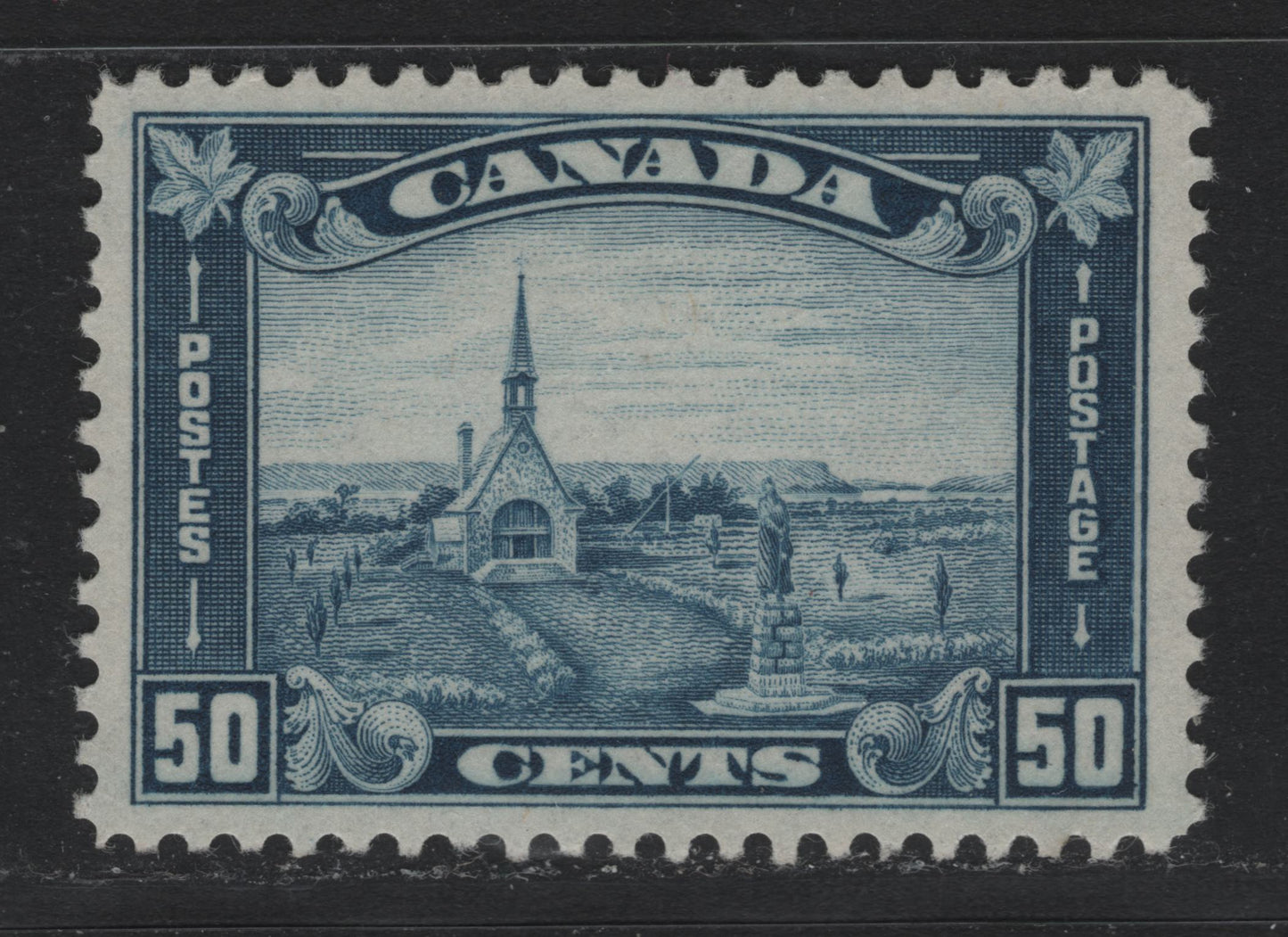 Lot 320 Canada #176 50c Deep Milky Blue , 1930-1931 KGV Arch/Leaf Issue, A VFOG Single, BABN-KKK Paper, Perf 10.8