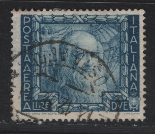 Lot 5 Italy Scott#C103 2l Royal Blue , 1938 Proclamation of Empire Issue, A Good Used Single, Genuine Postal Use, Severely Thinned