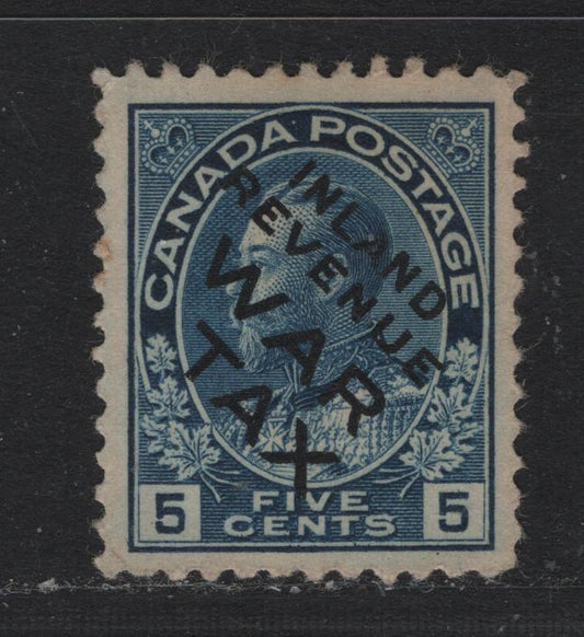 Lot 114 Canada (C) Unitrade MR2Bi 5c Blue, 1915 War Tax Issue, A Very Fine Unused Single, As Lot 113 But 75 Rather Than 80