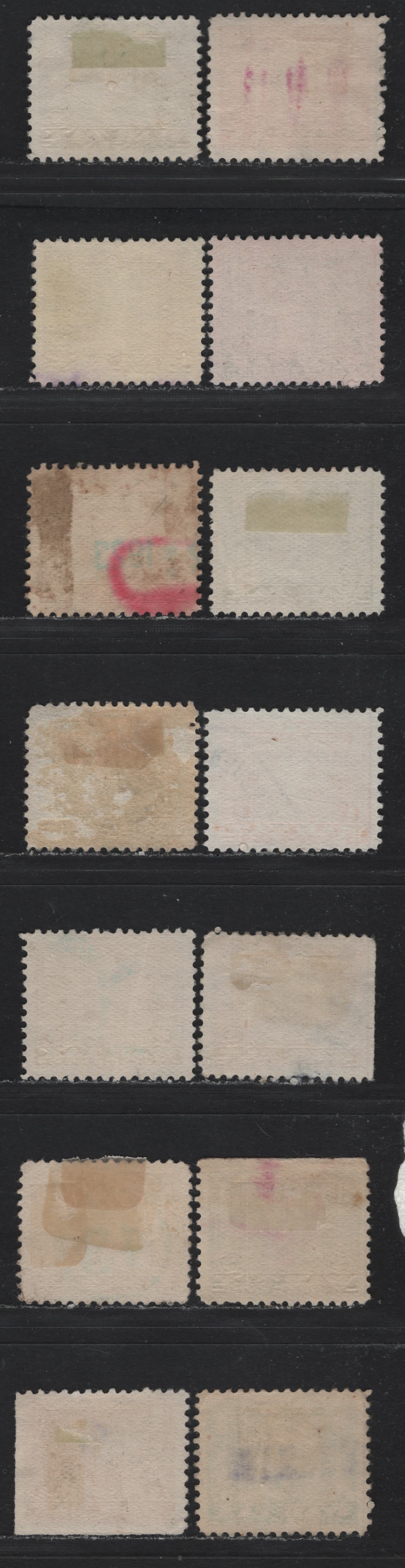 Lot 116 Canada Van Dam#FWT7-10, FWT12-13,FWT15-16 1c - 50c Orange - Brown, 1920 KGV Wartax Issue, 13 Very Fine Used Singles, Selection With Shade Varieties