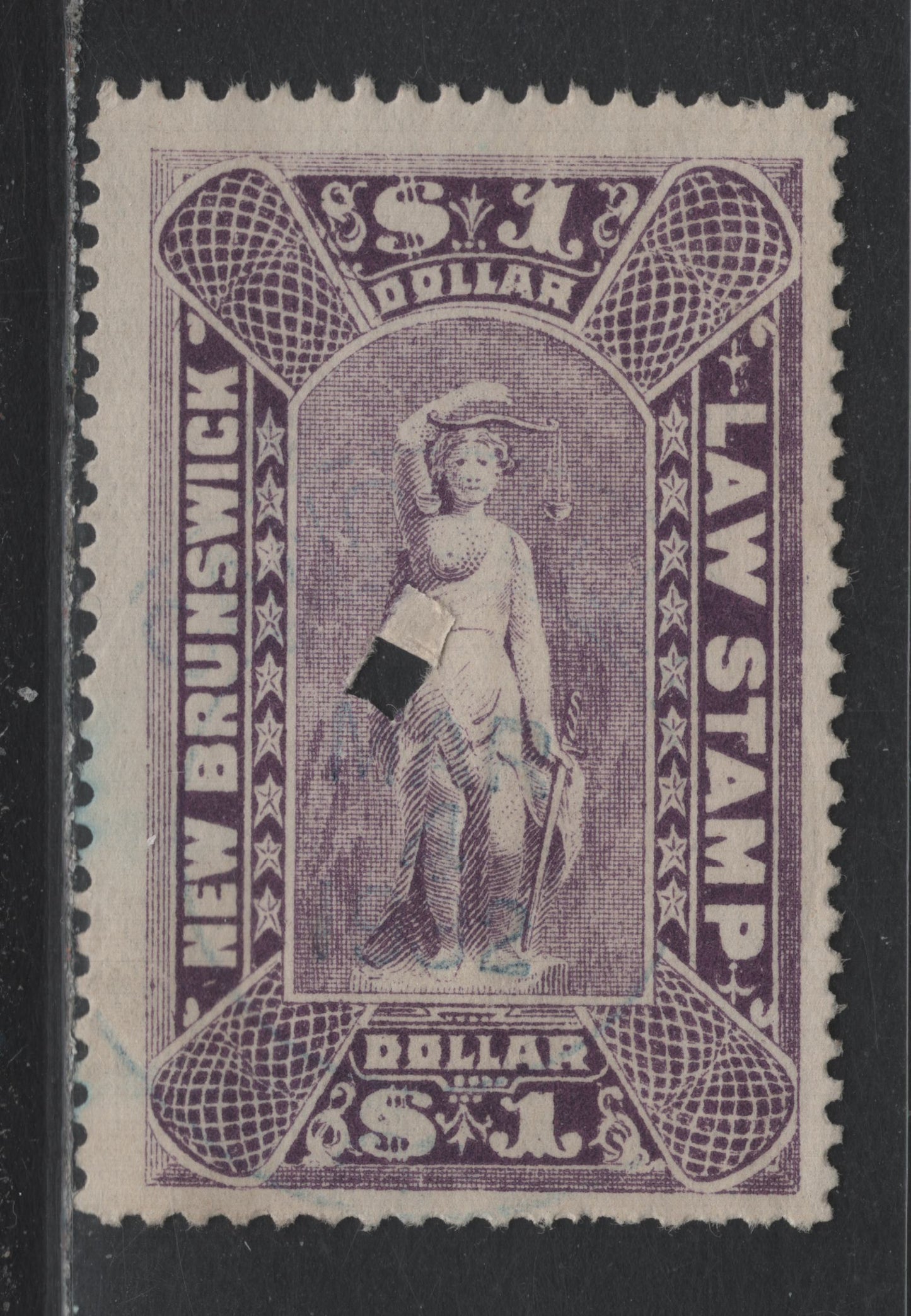 Lot 12 Canada - New Brunswick Van Dam#NBL11 $1 Violet, 1890-1900 Law Issue, A Fine Used Single, Province of New Brunswick