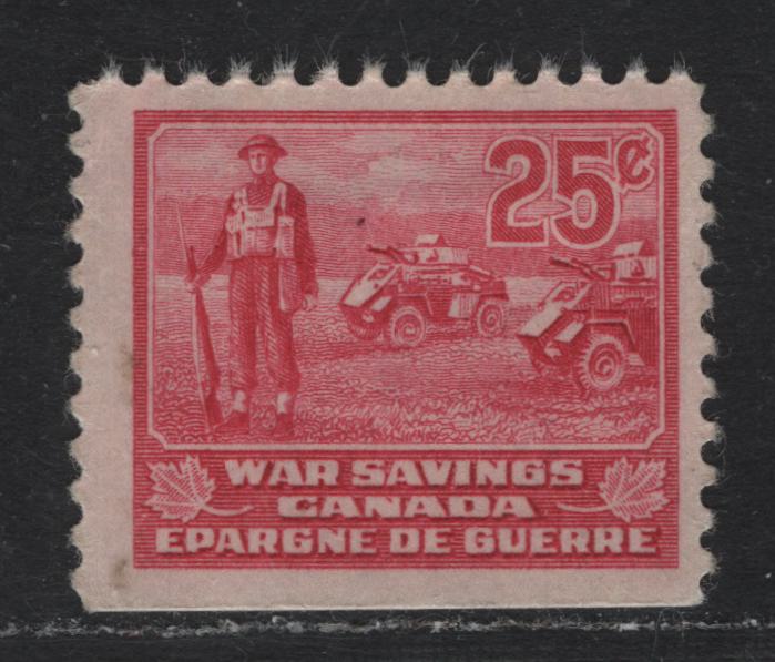 Lot 131 Canada Van Dam#FWS13 25c Carmine Rose, 1940-1941 War Savings Issue, A FOG Single, Soldier Design
