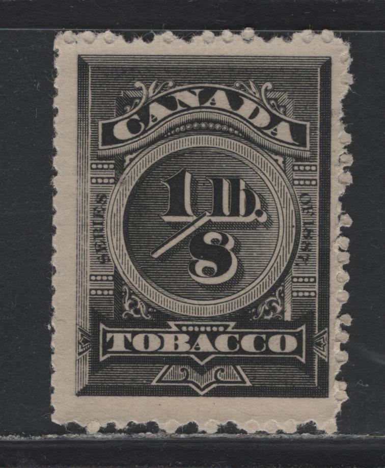 Lot 149 Canada Ryan#RN2 1/8lb Black, 1887 Tobacco Stamp Issue, A Fine Unused Single, No Gum As Issued