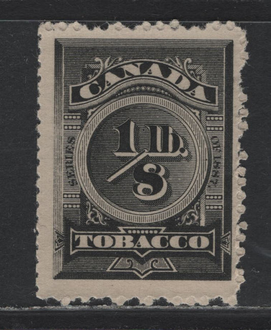 Lot 90 Canada Ryan#RN2 1/8lb Black, 1887 Tobacco Stamp Issue, A Fine Unused Single, No Gum As Issued