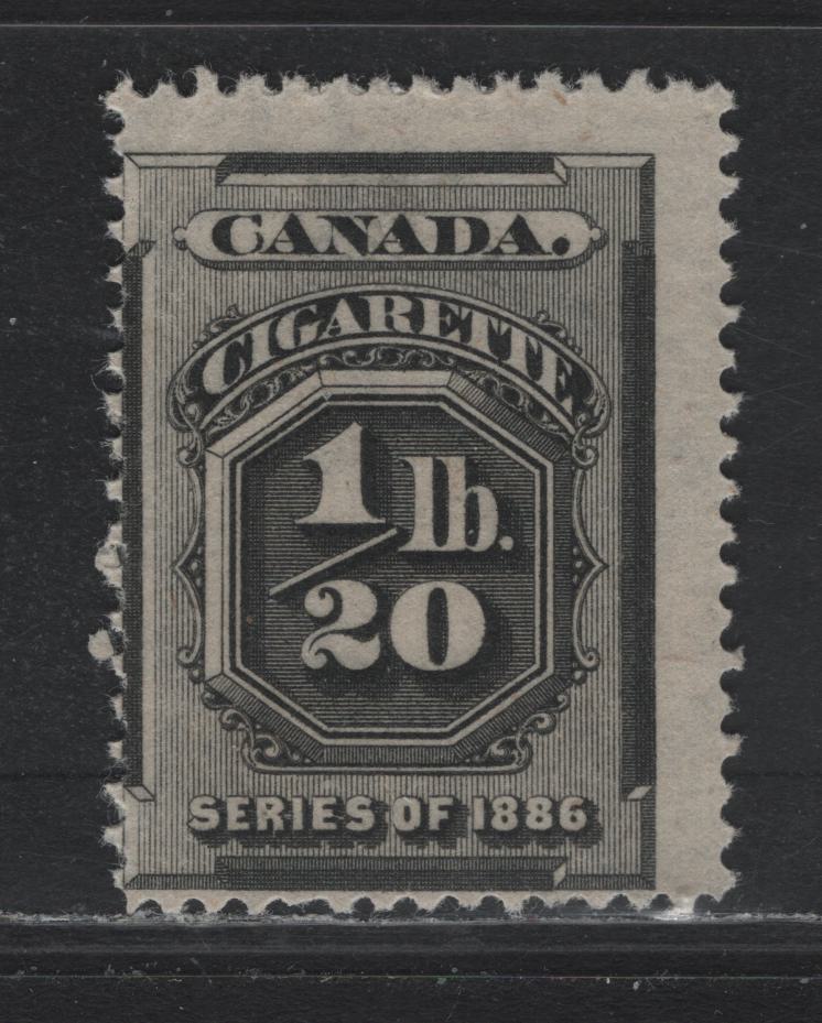 Lot 151 Canada Ryan#RC88a 1/2lb Black, 1886 Cigarette Duty Issue, A Fine Unused Single, Diagonal Stacked Wmk on Laid Paper
