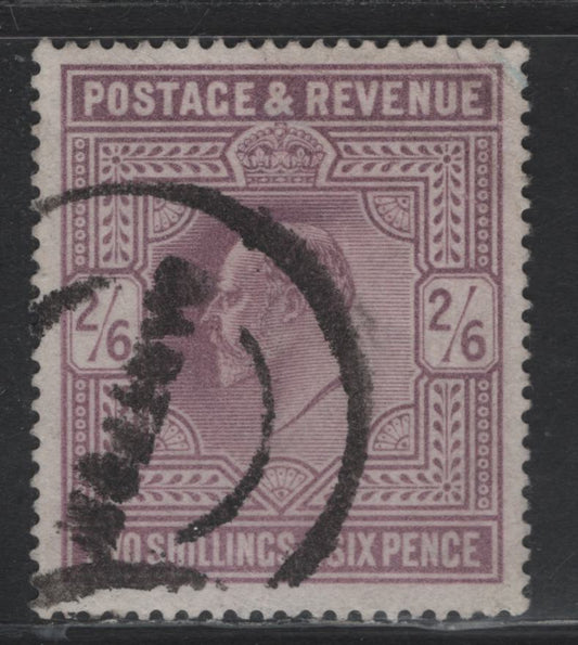 Lot 165 Great Britain (C) SG#260 2/6d Lilac, 1902-1910 King Edward VII Issue, A Fine Used Single, De La Rue Printing, Parcel Post Cancel