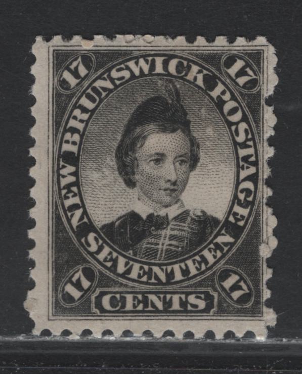 Lot 175 New Brunswick (C) #11 17c Black, 1860 Cents Issue, A FOG Single, Cents-K Paper, Perf 11.75