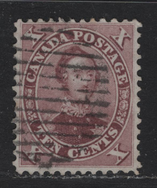 Lot 186 Canada (C) #17 10c Red Lilac, 1859-1864 Cents Issue, A Very Fine Used Single, Cents-G Paper, Perf 12x11.75