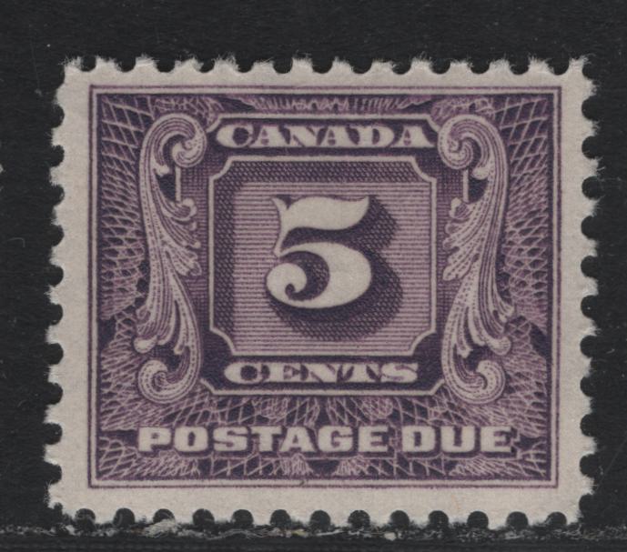 Lot 192 Canada #J9i 5c Light Reddish Violet, 1930-1932 2nd Postage Dues, A VFNH Single, BABN-D Paper, Perf 10.9x10.8