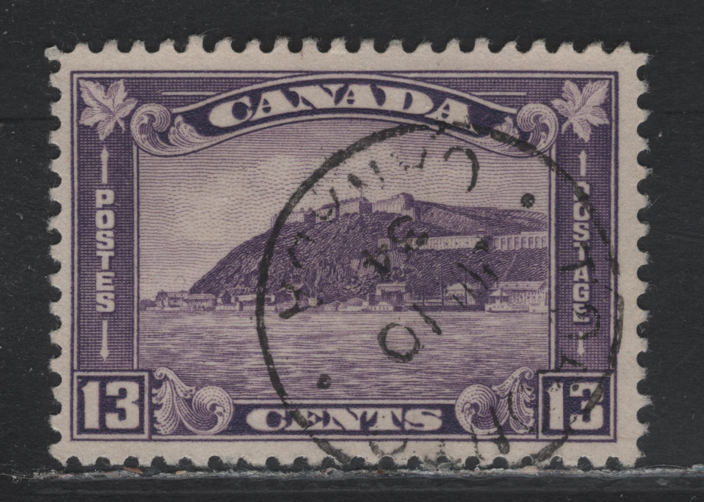 Lot 216 Canada #201i 13c Rosy Milky Purple, 1932 KGV Medallion Issue, A Very Fine Used Single, BABN-VV Paper, Perf 10.8, July 10 1934 Toronto Cancel.