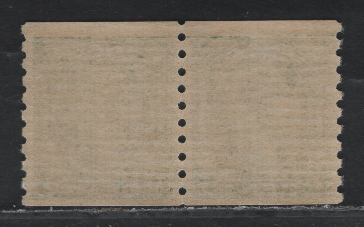 Lot 217 Canada (C) #205 1c Myrtle Green, 1933 KGV Medallion Coil Issue, A FNH Coil Pair, BABN-NNN Paper, 2.5mm Between Stamp Impressions